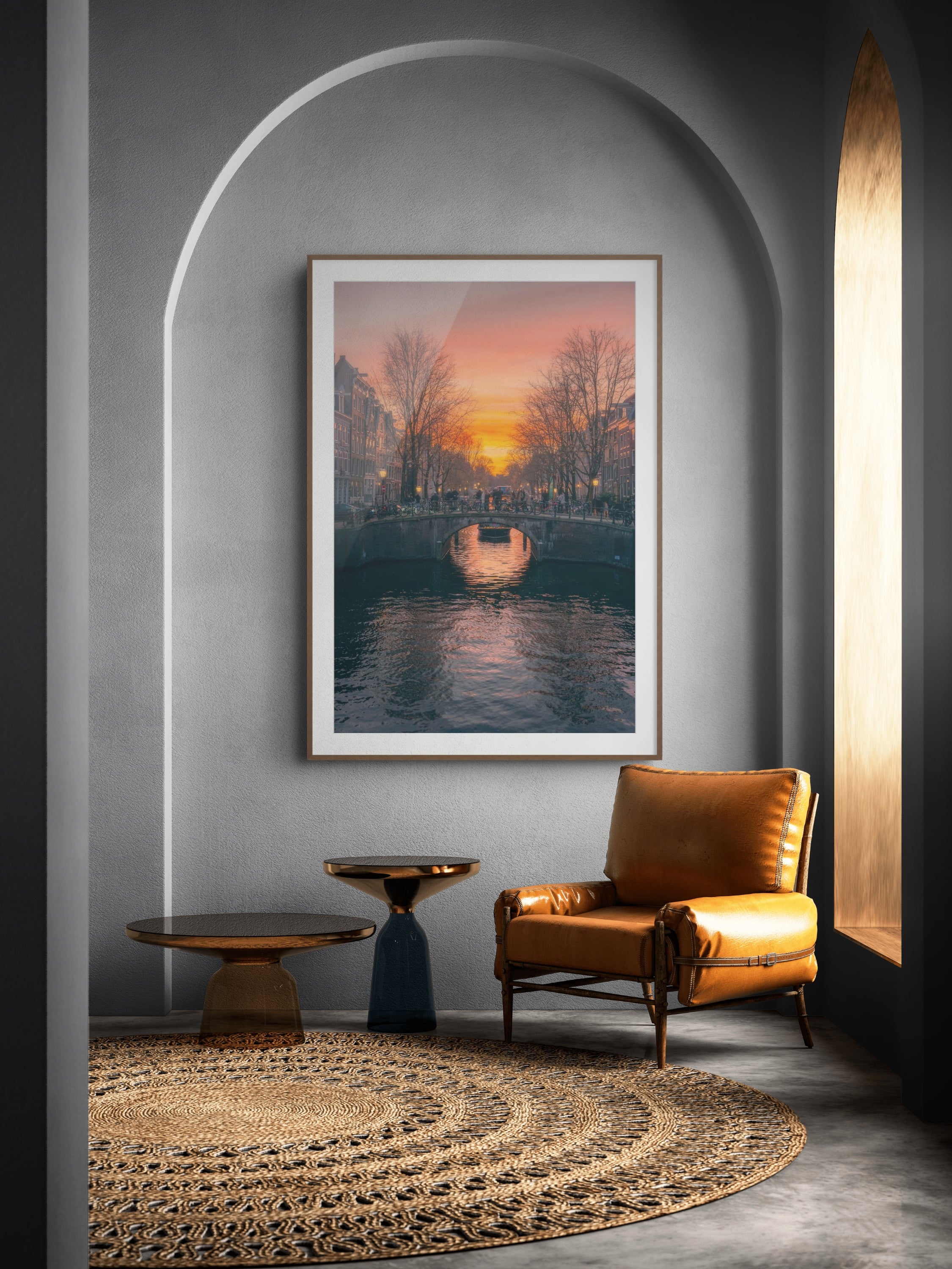 Sunset over Amsterdam Canals