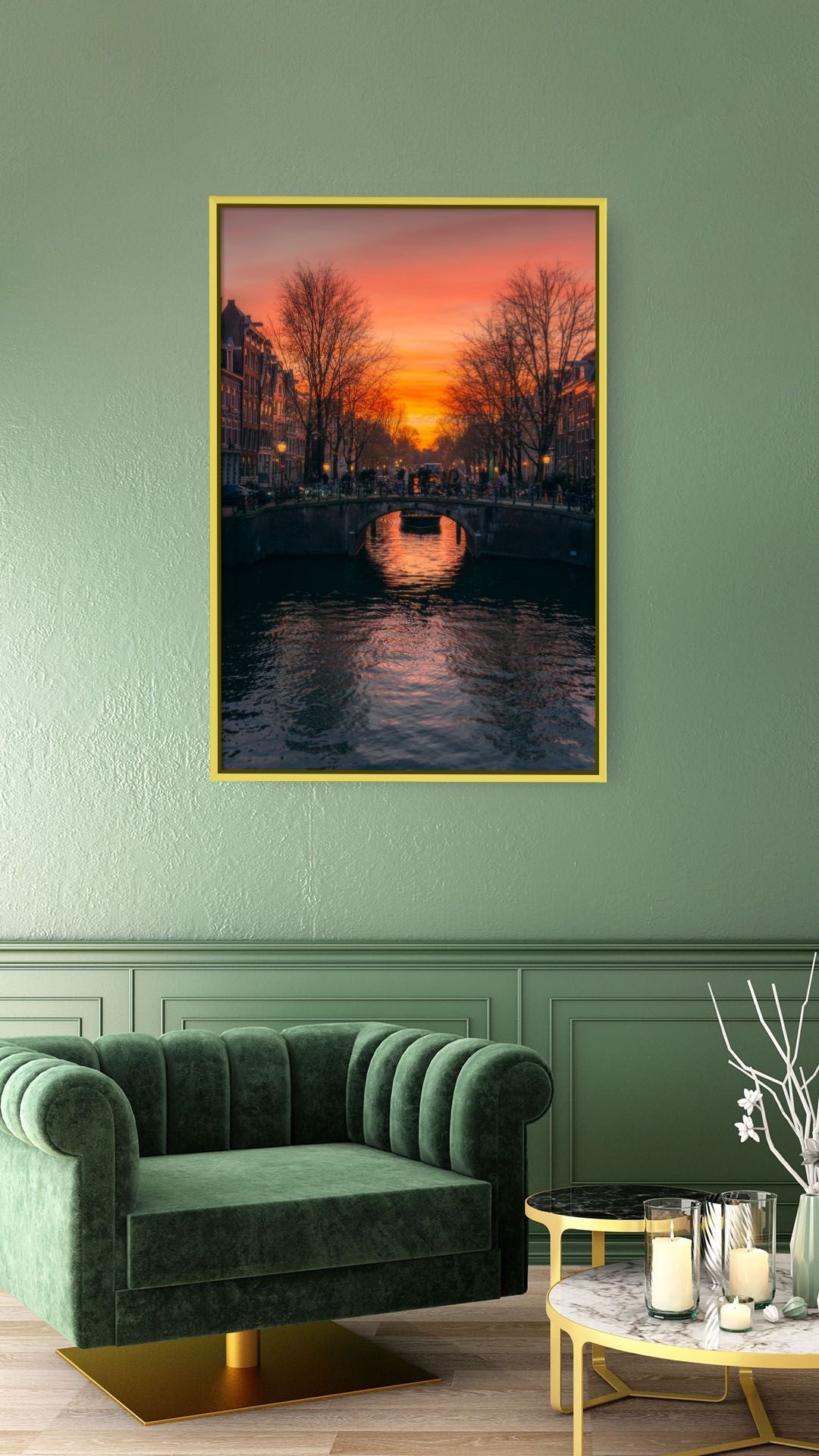 Sunset over Amsterdam Canals