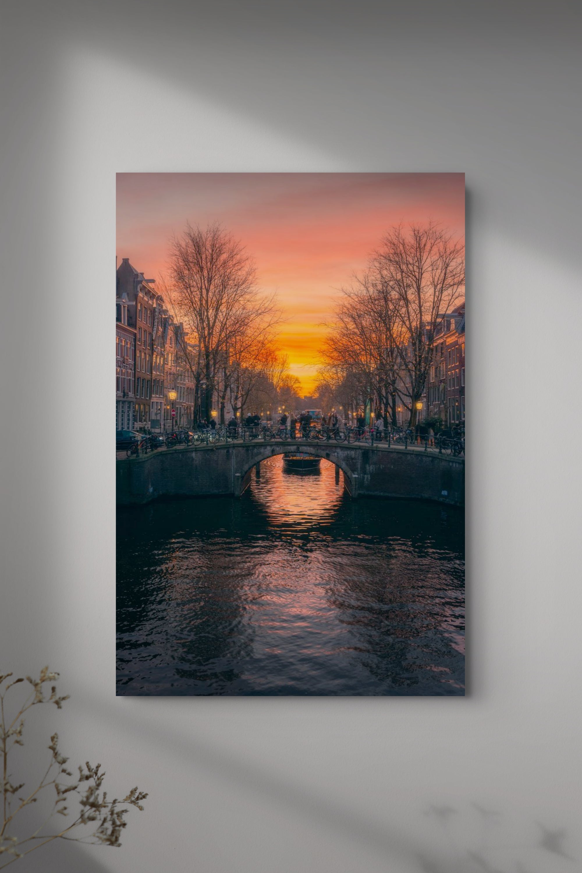 Sunset over Amsterdam Canals